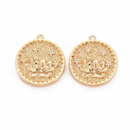 Латунные микропаве прозрачные подвески с фианитом KK-S364-124-1
