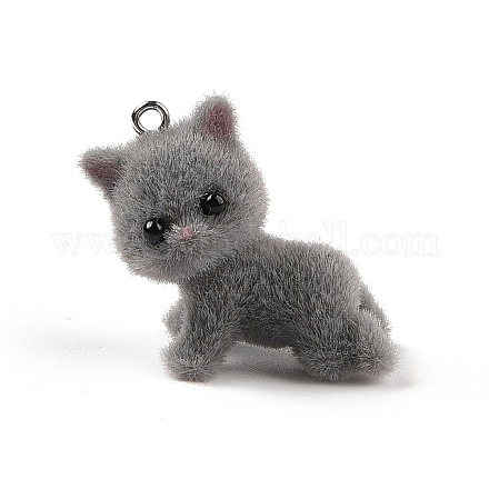 Подвески из флокированной смолы с милыми котятами MACR-P043-K03-1