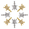 8Pcs 2 Colors Brass Micro Pave Clear Cubic Zirconia Pendants, Tortoise, Real Gold Plated & Real Platinum Plated, 22.5x15.5x4mm, Hole: 3.5x4mm, 4pcs/color