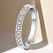 Stainless Steel and Crystal Rhinestone Finger Rings for Women, Stainless Steel Color, US Size 8(18.1mm)