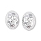 CCB Plastic Cabochons, Oval, Platinum, 18x13x7mm