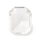 Pointed Back Glass Rhinestone Cabochons, Rectangle, Faceted, Clear, 12x10x5~6mm