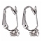 Brass Clip-on Earring Converters Findings, for Non-Pierced Ears, Platinum, 19x6x9mm, Hole: 1mm