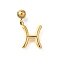 304 Stainless Steel Pendants, with Silicone inside, Ion Plating(IP), Constellation Charm, Real 18K Gold Plated, Aquarius, 16mm, Hole: 0.5mm, pendant: 12x9x1mm