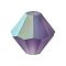 Preciosa® Crystal Beads, Czech Crystal, Bicone(451 69 302 Rondelle), 20480 20019 Deep Tanzanite AB Matt, 5mm, Hole: 1mm