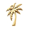304 Stainless Steel Pendants, Coconut Tree Charm, Real 18K Gold Plated, 20x16x1.5mm, Hole: 1.4mm