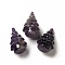 Natural Amethyst Display Decorations, Christmas Tree, 38.5x24.5mm