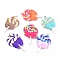 Handmade Polymer Clay Pendants, Lollipop with Bowknot, Mixed Color, 45x29x9mm, Hole: 2mm