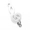 Tarnish Resistant 201 Stainless Steel Links connectors, Musical Note, Random Musical Note Direction, Stainless Steel Color, 24.5x9.5x1mm, Hole: 1mm