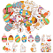 48Pcs 12 Style Alloy Enamel Pendants, for Easter, Mixed Shapes, Mixed Color, 15~28x10~21.5x1~1.5mm, hole: 1.5~2mm, 4pcs/style