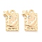 Brass Micro Pave Cubic Zirconia Charms, Rectangle with Moon, Real 18K Gold Plated, 12.5x8.5x1.8mm