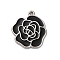Alloy Enamel Pendants, Lead Free & Cadmium Free, Flower Charm, Platinum, Flower, 22x19x2mm, Hole: 1.4mm