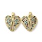 Brass Micro Pave Cubic Zirconia Pendants, Cadmium Free & Nickel Free & Lead Free, Feather Charms, Real 18K Gold Plated, 18.5x18x3mm, Hole: 2.5x4.8mm