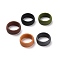 Silicone Finger Rings, Textured, Mixed Color, US Size 8 1/2(18.5mm), 5pcs/bag