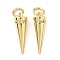 Brass Micro Pave Cubic Zirconia Pendants, Cone, Long-Lasting Plated, Cadmium Free & Lead Free, Rack Plating, with Jump Ring, Real 18K Gold Plated, 17.5x5.5mm, Hole: 3.3mm