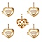 Brass Micro Pave Clear Cubic Zirconia Diffuser Locket Pendants, Long-Lasting Plated, Lead Free & Cadmium Free, Heart with Eye, Real 18K Gold Plated, 19x23x8mm, Hole: 5.5x3mm, 5pcs/box