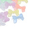 Transparent Luminous Acrylic Beads, with Glitter Powder, Glow in the Dark, Bowknot, Mixed Color, 24x32x8mm, Hole: 2mm, about 238pcs/500g