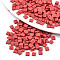 2-Hole Glass Seed Beads, Opaque Frosted Colours, Rectangle, Indian Red, 5x4.5~5.5x2~2.5mm, Hole: 0.5~0.8mm, about 1180pcs/bag