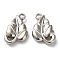 CCB Plastic Pendants, Leaf Charm, Platinum, 24x14x5.5mm, Hole: 2.4mm