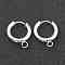 201 Stainless Steel Huggie Hoop Earring Findings, with Horizontal Loop and 316 Surgical Stainless Steel Pin, Silver, 18x15x2.5mm, Hole: 2.5mm, Pin: 1mm