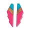 Opaque Resin & Walnut Wood Big Pendants, Jagged Shape Charms, Deep Pink, 53x14x3mm, Hole: 2mm