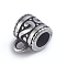Retro 304 Stainless Steel Tube Bails, Loop Bails, Bail Beads, Column, Antique Silver, 9.5x7x6.5mm, Hole: 2mm, Inner Diameter: 4mm