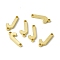 Rack Plating Brass Letter Connector Charms, for Personalized Name Necklace Making, Real 18K Gold Plated, Long-Lasting Plated, Cadmium Free & Nickel Free & Lead Free, Letter.J, 13.5x5.5x1.5mm, Hole: 1mm