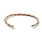 Stainless Steel Cuff Bangle Making, with Golden Tone Brass Finding, for Half Drilled Beads, Colorful, Inner Diameter: 1-3/4x2-3/8 inch(4.6x6cm), Pin: 1mm