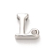 Rack Plating Brass Cubic Zirconia Beads, for Personalized Name Necklaces Making, Long-Lasting Plated, Lead Free & Cadmium Free, Alphabet, Letter L, 12x11.5x4.8mm, Hole: 2.7mm