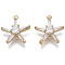 Brass Micro Pave Cubic Zirconia Pendants, Nickel Free, Star, Clear, Real 18K Gold Plated, 15x13.5x4mm, Hole: 1mm