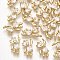 Brass Cubic Zirconia Charms, Bear, Clear, Real 18K Gold Plated, 12x6x3mm, Hole: 1mm
