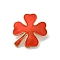 Clover Enamel Pins, Zinc Alloy Brooches for Backpack Clothes, Orange Red, 24.5x24.5mm