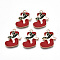 Alloy Enamel Pendants, Cadmium Free & Lead Free, Christmas Sock, Light Gold, Red, 23.5x20x2mm, Hole: 1.6mm