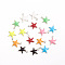 Brass Enamel Pendants, Star, Platinum, Mixed Color, 10.5x9x2mm, Hole: 0.8mm