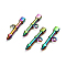 Ion Plating(IP) 304 Stainless Steel Toggle Clasps Parts, Bar, Arrow, Rainbow Color, 23.5x6.5x2.5mm, Hole: 1.8mm