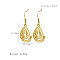 Stylish 304 Stainless Steel Spiral Pendant Dangle Earrings for Daily Wear, Multiple Options, Golden, Teardrop, 18.69x28.74mm