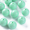 Opaque Acrylic Beads, Round, Aquamarine, 20x19mm, Hole: 3mm, about 111pcs/500g