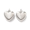 Brass Heart Hoop Earrings for Women, Platinum, 18x15x14.5mm, Pin: 0.8~1.1mm