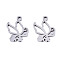 Non-Tarnish 201 Stainless Steel Charms, Laser Cut, Butterfly, Stainless Steel Color, 14.5x10x1mm, Hole: 1.4mm