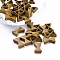 Spray Painted Alloy Multi-Strand Links, For Tile Elastic Bracelets Making, Bowknot, Olive, 13x8x3.5mm, Hole: 1mm