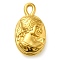 Ion Plating(IP) 304 Stainless Steel Pendants, Oval with Women Charm, Real 18K Gold Plated, 21x12x6mm, Hole: 3.5x2mm