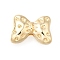 Brass Beads, Cadmium Free & Nickel Free & Lead Free, Texture Bowknot, Real 14K Gold Plated, 7x10x4mm, Hole: 1mm