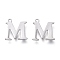 Tarnish Resistant 304 Stainless Steel Charms, Laser Cut, Alphabet, Stainless Steel Color, Letter.M, 12x11.5x0.8mm, Hole: 1mm