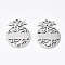 Non-Tarnish 201 Stainless Steel Pendants, Laser Cut, Christmas Gift Ball, Stainless Steel Color, 20x15.5x1mm, Hole: 1.4mm
