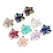 10Pcs UV Plated Iridescent Opaque Resin Pendants, with Glitter Powder & Golden Tone Loop, Star, Mixed Color, 24mm
