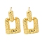 Rack Plating Square Brass Stud Earrings, Lead Free & Cadmium Free, Long-Lasting Plated, Real 18K Gold Plated, 20x12.5mm