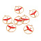 Eco-Friendly Alloy Enamel Pendants, Cadmium Free & Lead Free & Nickel Free, Light Gold, Ring with Crane, Red, 29x26.5x1.5mm, Hole: 1.8mm