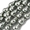 Electroplate Opaque Glass Imitation Pearl Beads Strands, Nuggets, Dark Slate Blue, 21.5~25x15~16x13.5~15mm, Hole: 1.2mm, about 15~17pcs/strand, 36~39cm