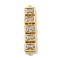 Rack Plating Brass Clear Cubic Zirconia Connector Charms, Real 18K Gold Plated, Long-Lasting Plated, Cadmium Free & Lead Free, Rectangle, 40x8.5x4mm, Hole: 1.5mm