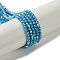 Electroplated Glass Beads Strands, Faceted, Half Plated, AB Color Plated, Round, Steel Blue, 2mm, Hole: 0.8mm, about 206pcs/strand, 14.57''(37cm)